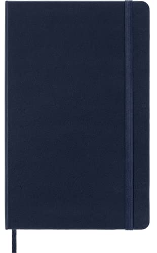 Moleskine - Klassisches Notizbuch mit leeren Seiten, Hardcover und elastischem Verschluss, Farbe Saphirblau, Größe Groß 13 x 21 cm, 240 Seiten.
