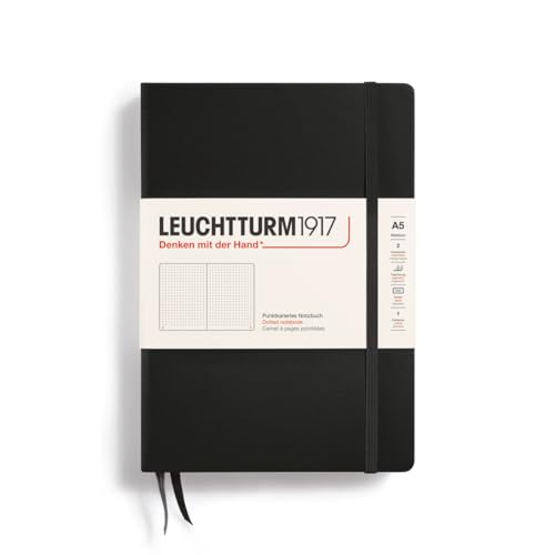LEUCHTTURM1917 329398 Notizbuch Medium (A5), Hardcover, dotted, schwarz